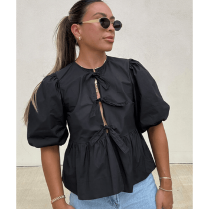 Bluse mit Puffärmeln für Damen | Komfortabel