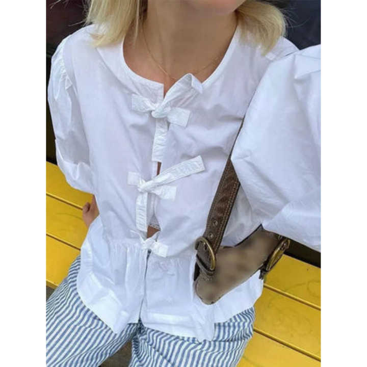 Bluse mit Puffärmeln für Damen | Komfortabel