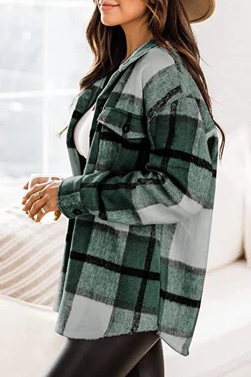 Bouton Femme Chemise Chaude En Duvet | Manches Longues