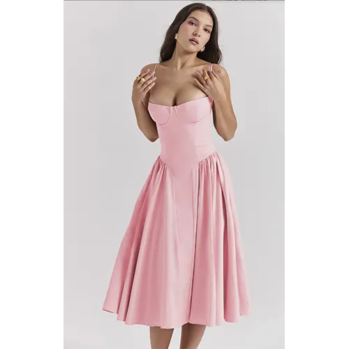 Vestito Elegante con Corsetto per Donne | Midi