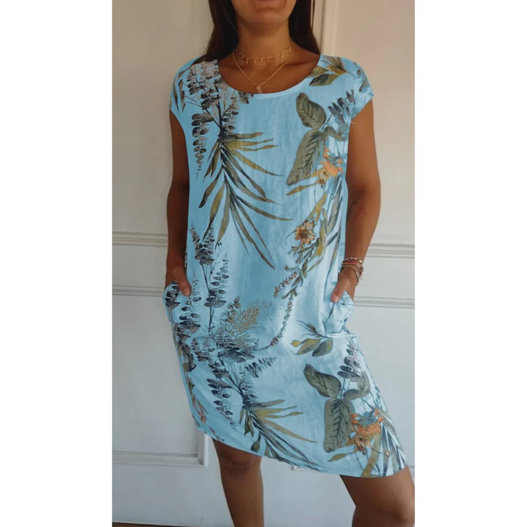 Kleid Frauen Rundhalsausschnitt | Komfortabel