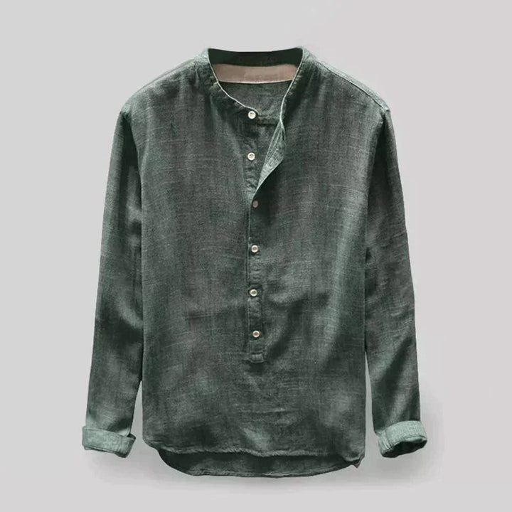 Chemise De Loisirs Hommes Manches Longues | Col Rond
