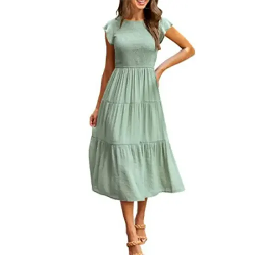 Lange A-Linie Sommerkleid für Frauen | Midi