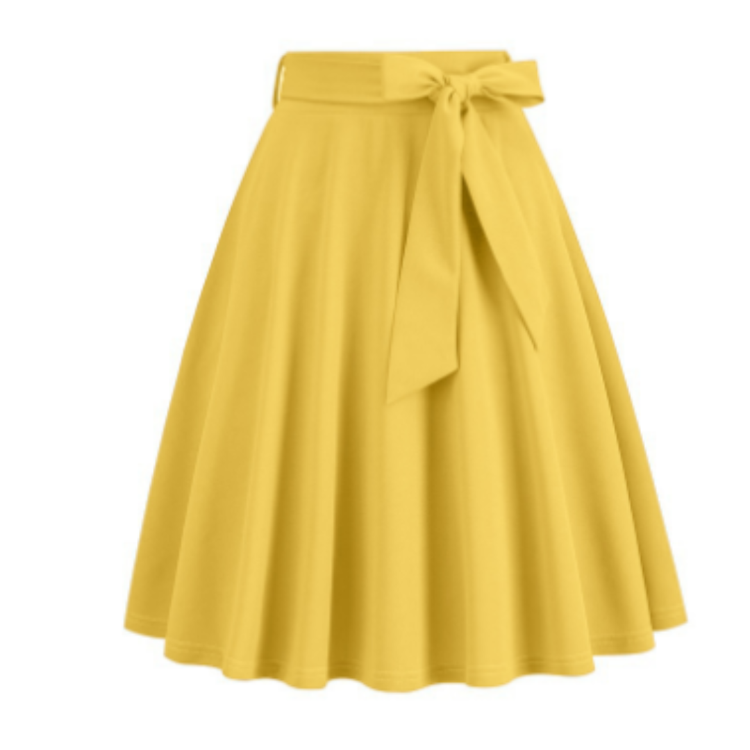 Femmes Jupe Mi-longue Taille Haute | Nœud Papillon