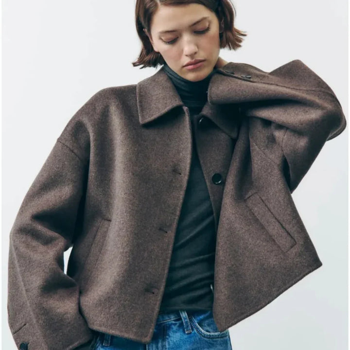 Femmes Manteau Chaud En Tricot | Court