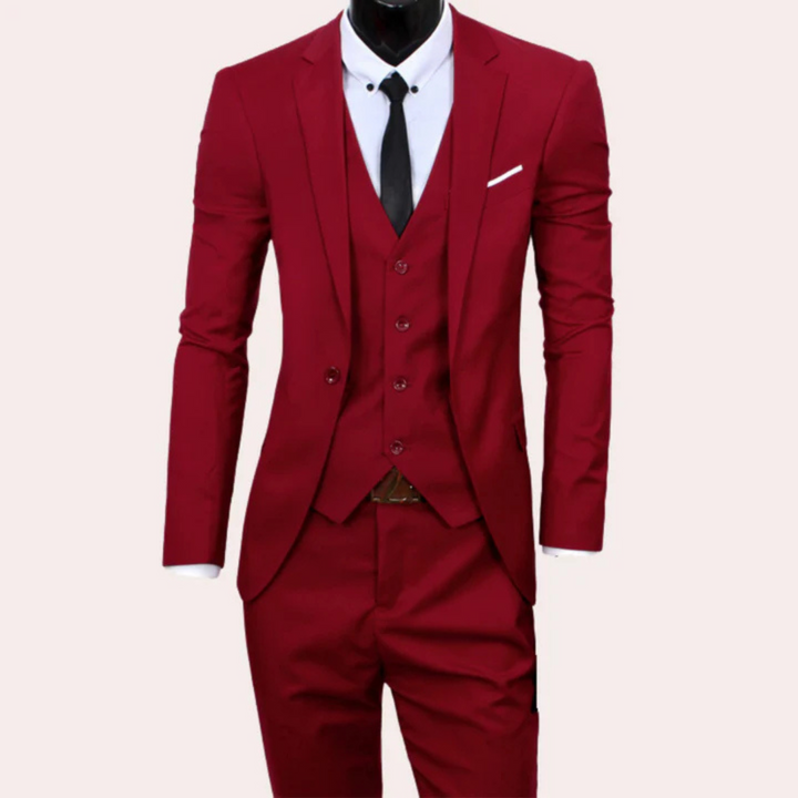 Costume Élégant D'invité De Mariage Avec Gilet Pour Hommes | Trois Pièces