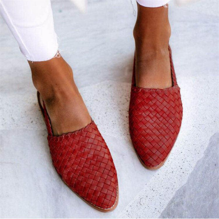 Mules Plates Tressées Pour Femmes | Confortable