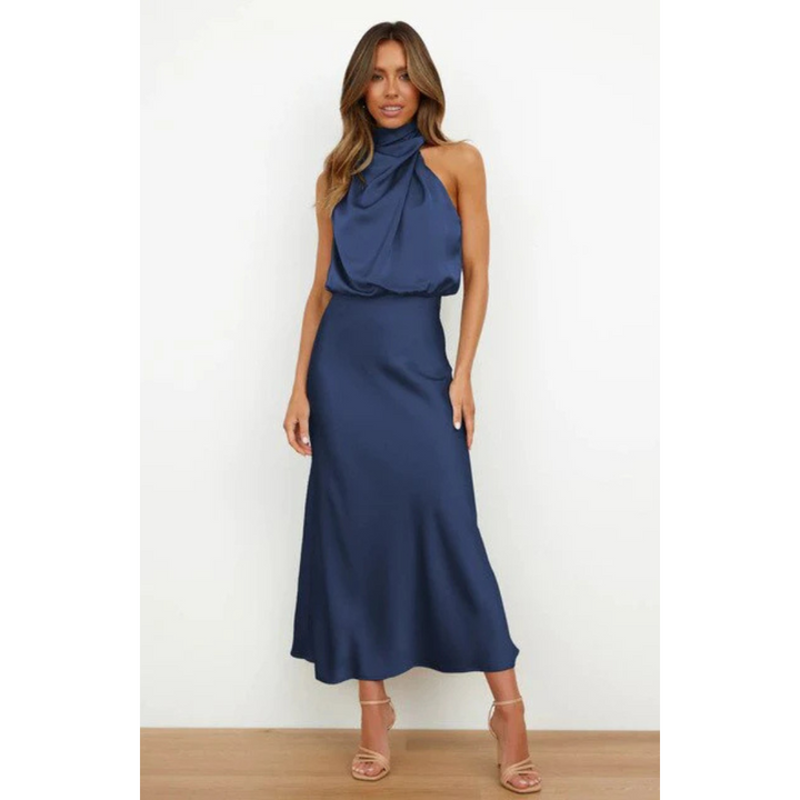 Robe D'invité De Mariage Sans Manches À Col Licou Pour Femmes | Maxi