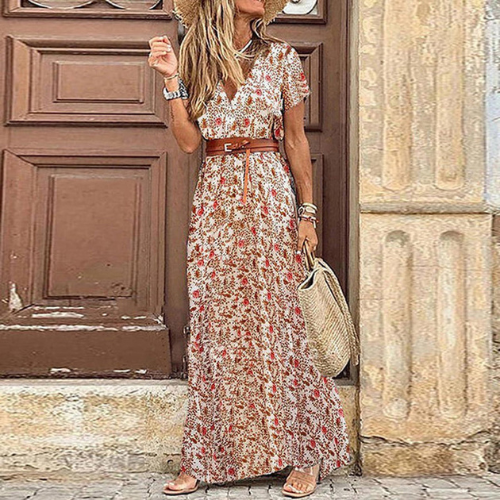 Robe D'été Longue Et Élégante Imprimée | Maxi