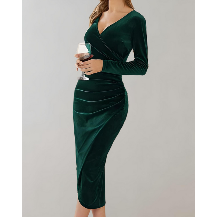 Robe D'invité De Mariage Enveloppante À Col En V | Midi