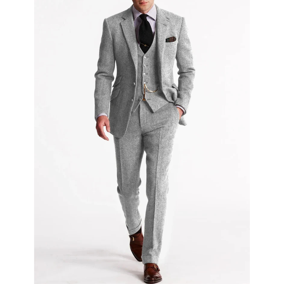 Costume D'invité De Mariage Vintage Trois Pièces Pour Hommes | Classique