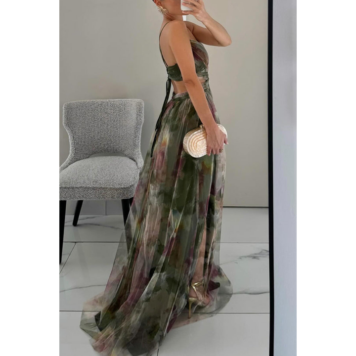 Enveloppante Avec Bretelles Spaghetti Robe D'invité De Mariage | Maxi