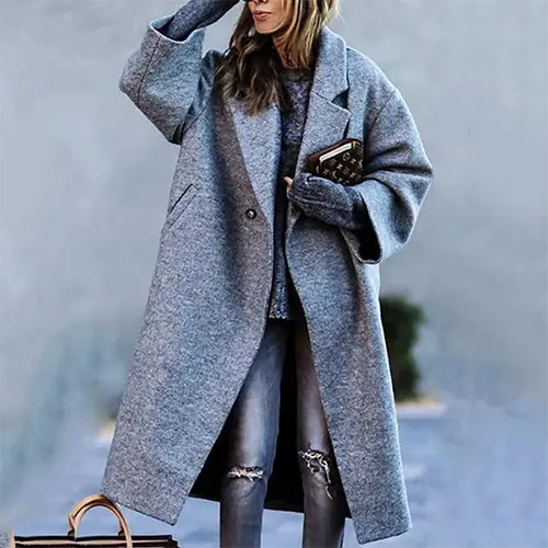 Manteau D'hiver Imprimé Surdimensionné Pour Femmes | Long