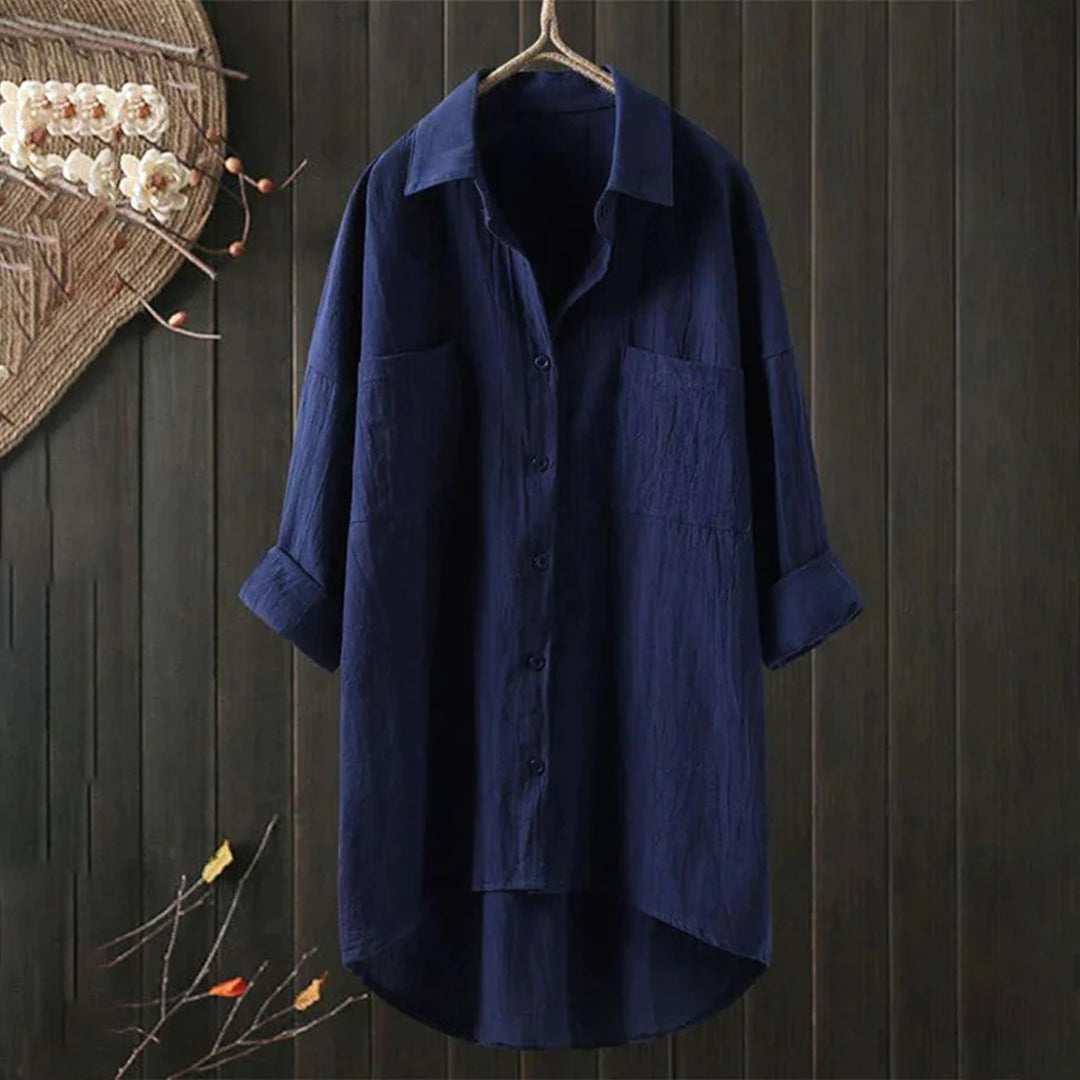 Chemise Longue Et Surdimensionnée À Boutons Pour Femmes | Décontractée