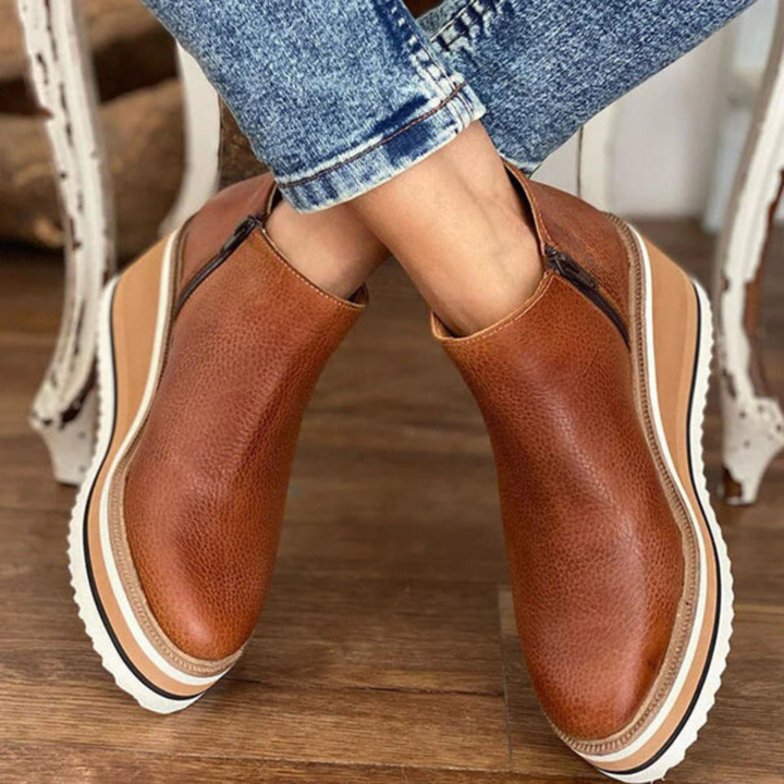 Bottines À Semelle Compensée À Fermeture Latérale Pour Femmes | Décontracté
