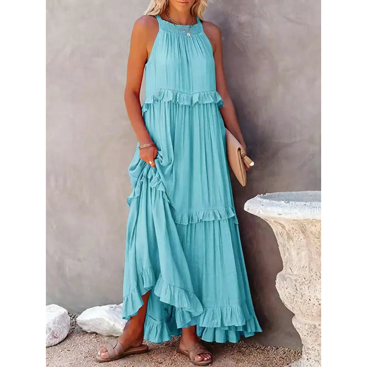Robe D'invité De Mariage À Ourlet Volanté Et Dos Nu | Maxi
