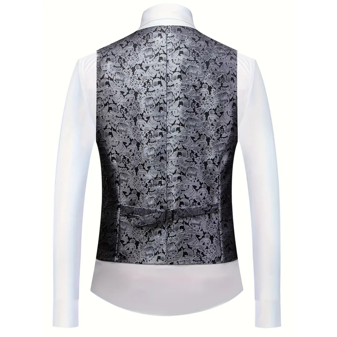 Costume De Luxe Pour Homme Imprimé Métallisé Pour Invité De Mariage | Trois Pièces