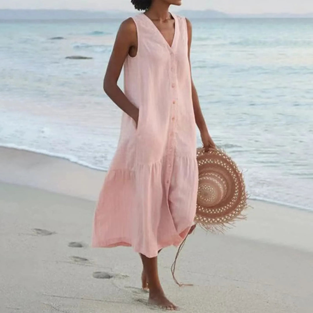 Lena | Robe à col en V pour femmes