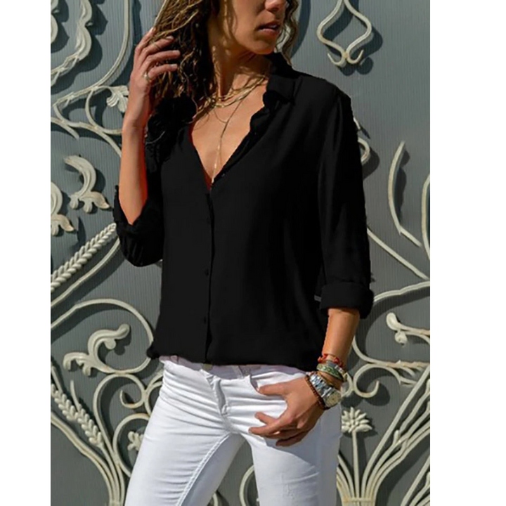 Halbformelle Sommerbluse für Damen | Lange Ärmel