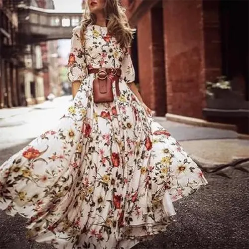 Abito floreale estivo per donne | Maxi