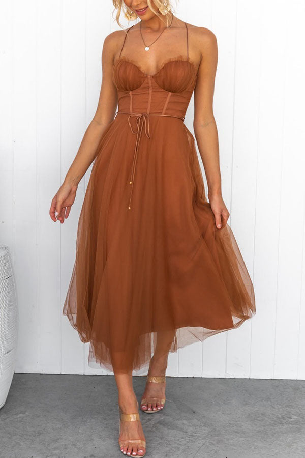 Hochzeitsgastkleid mit Korsett für Frauen | Midi