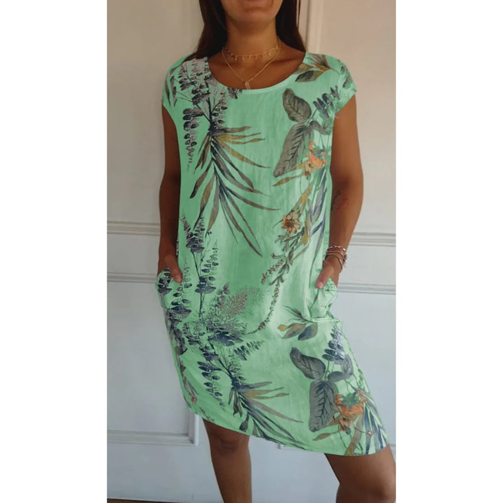 Kleid Frauen Rundhalsausschnitt | Komfortabel