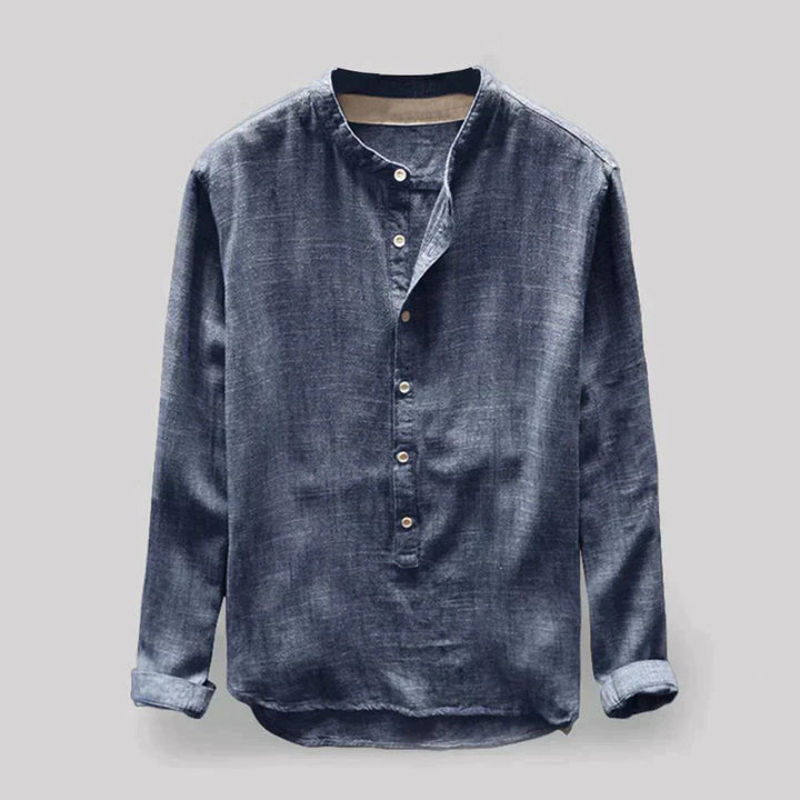 Chemise De Loisirs Hommes Manches Longues | Col Rond