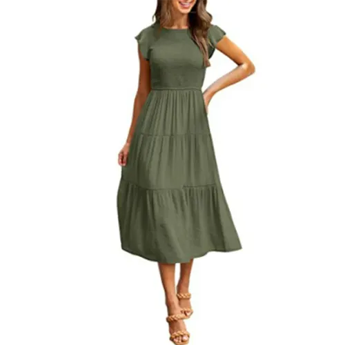 Lange A-Linie Sommerkleid für Frauen | Midi