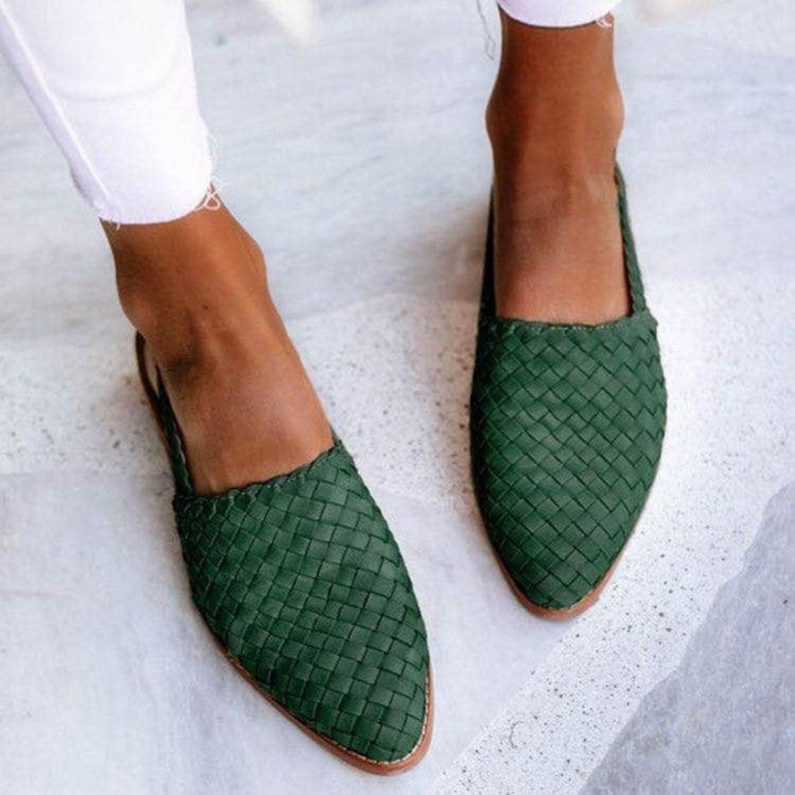 Mules Plates Tressées Pour Femmes | Confortable