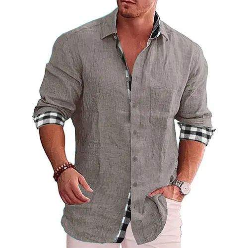 Casual Long Sleeve Summer Shirt for Men | Plaid
