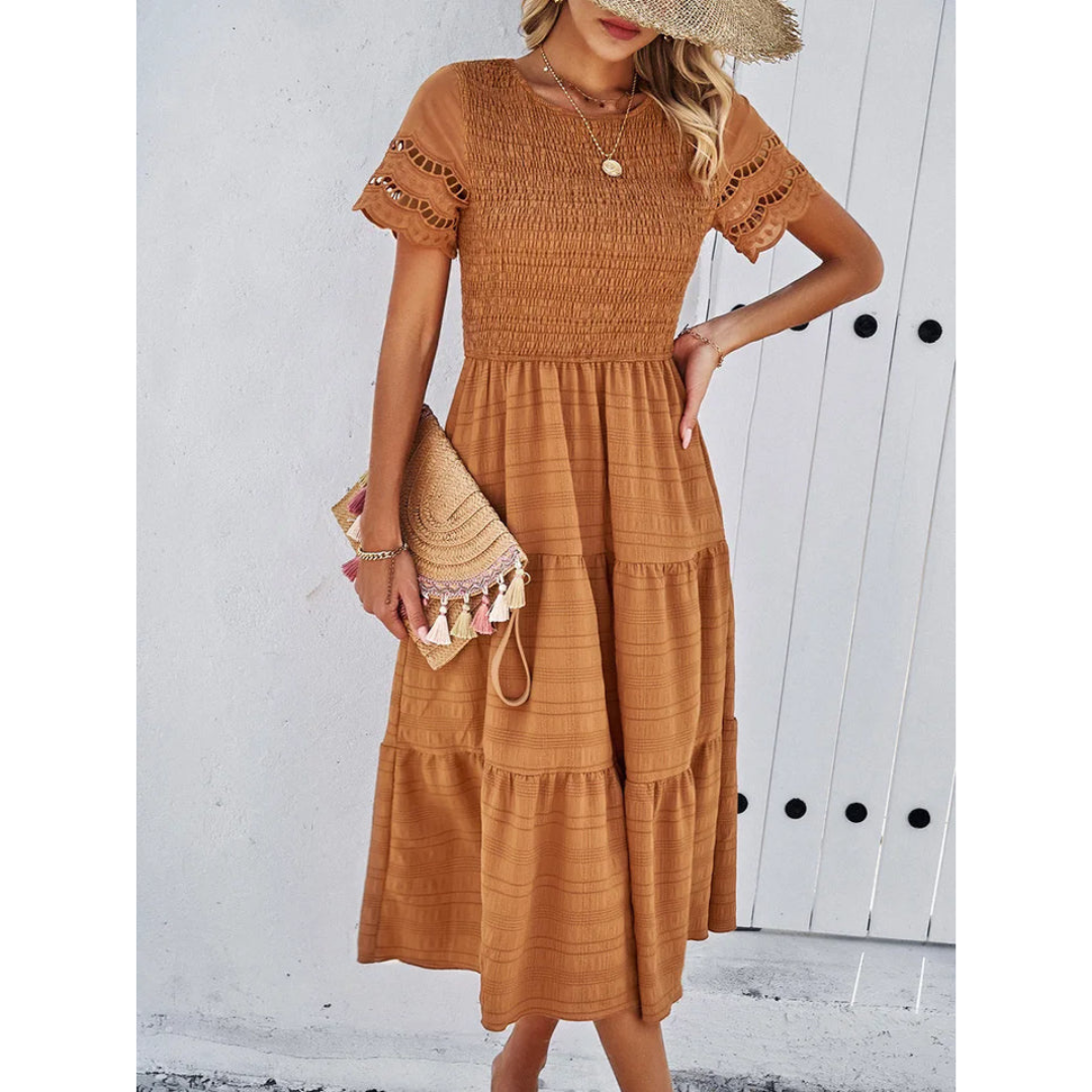 Robe D'été Trapèze À Volants Pour Femme | Midi