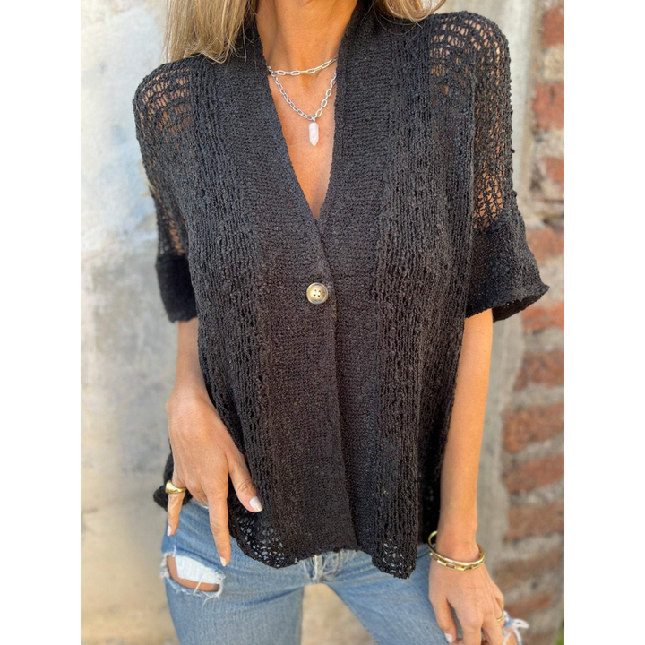 Cardigan en Tricot À Manches Courtes Pour Femmes | Confortable