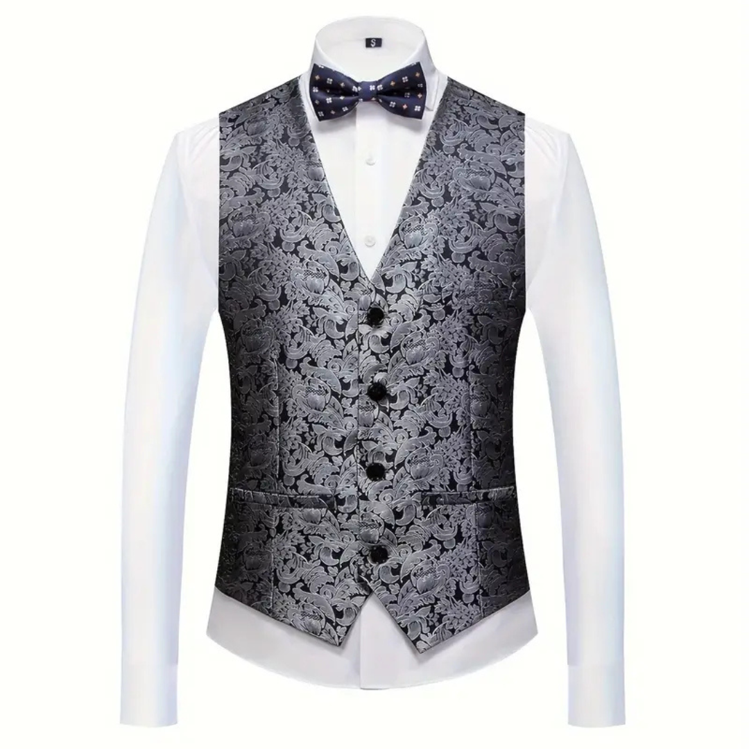 Costume De Luxe Pour Homme Imprimé Métallisé Pour Invité De Mariage | Trois Pièces