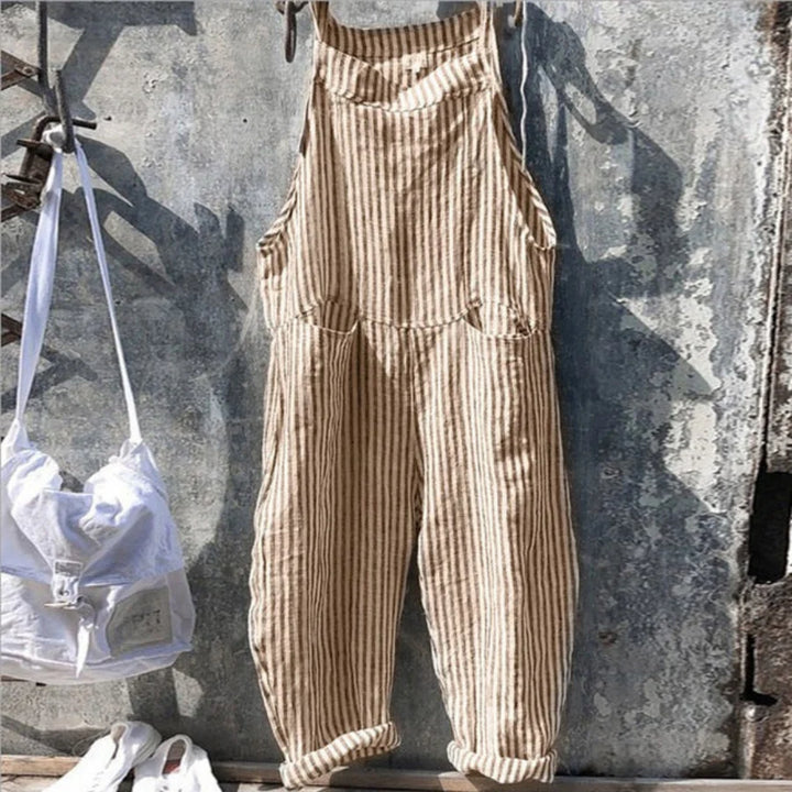 Combinaison Sans Manches À Coupe Décontractée Pour Femmes | Striped