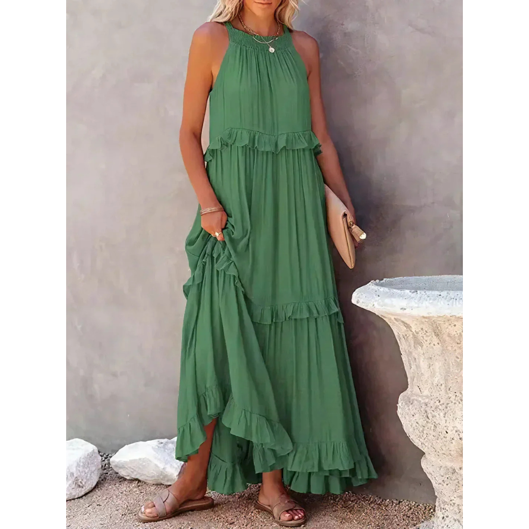 Robe D'invité De Mariage À Ourlet Volanté Et Dos Nu | Maxi