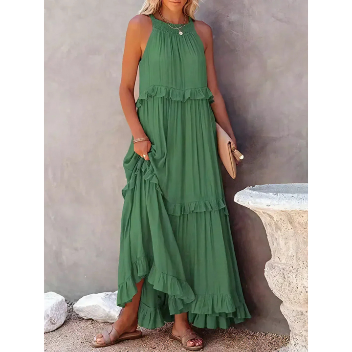 Robe D'invité De Mariage À Ourlet Volanté Et Dos Nu | Maxi