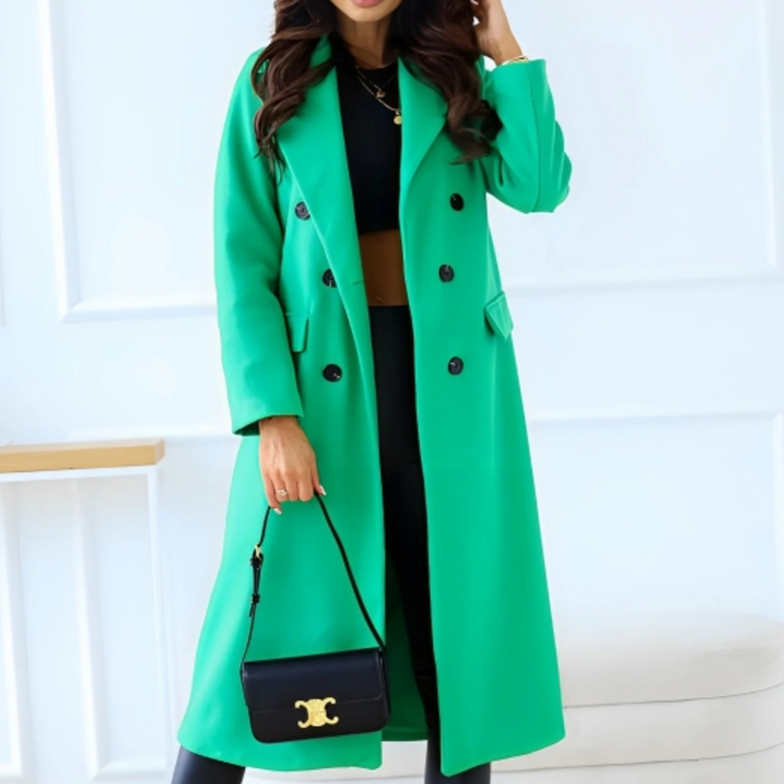 Marine | Femme Manteau élégant en laine Pour l'hiver | Chaud