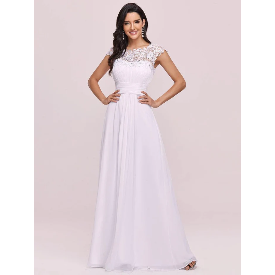 Robe D'invité De Mariage Élégante À Manches Courtes | Maxi