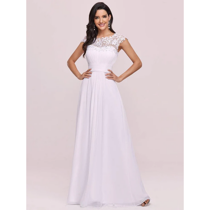 Robe D'invité De Mariage Élégante À Manches Courtes | Maxi