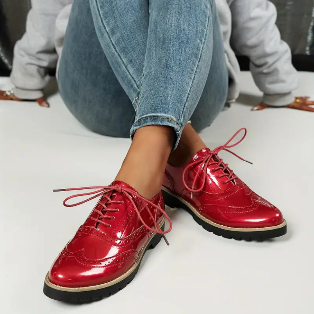 Chaussures Brogues Brillantes Et Élégantes Pour Femmes | À Lacets