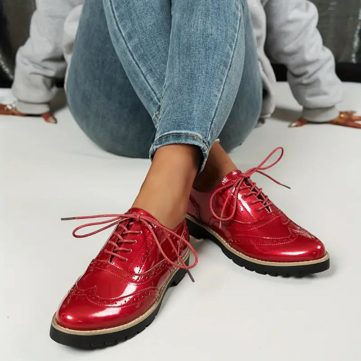 Chaussures Brogues Brillantes Et Élégantes Pour Femmes | À Lacets