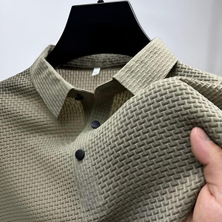 Polo Texturé Décontracté Pour Hommes | Manches Courtes
