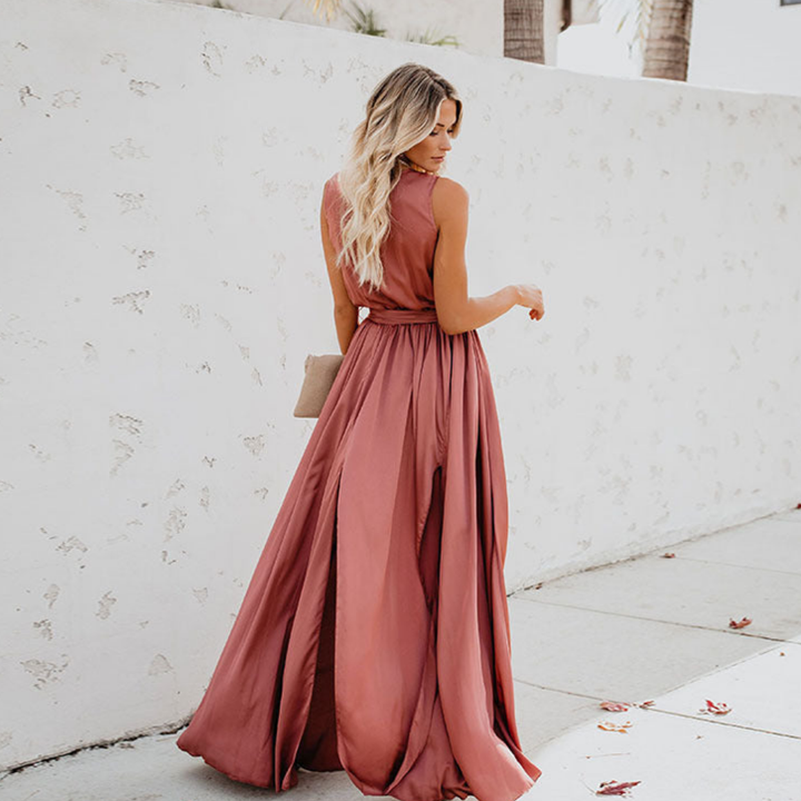 Femmes Robe Sans Manches Fendue | Maxi