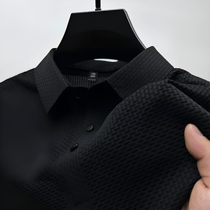 Polo Texturé Décontracté Pour Hommes | Manches Courtes