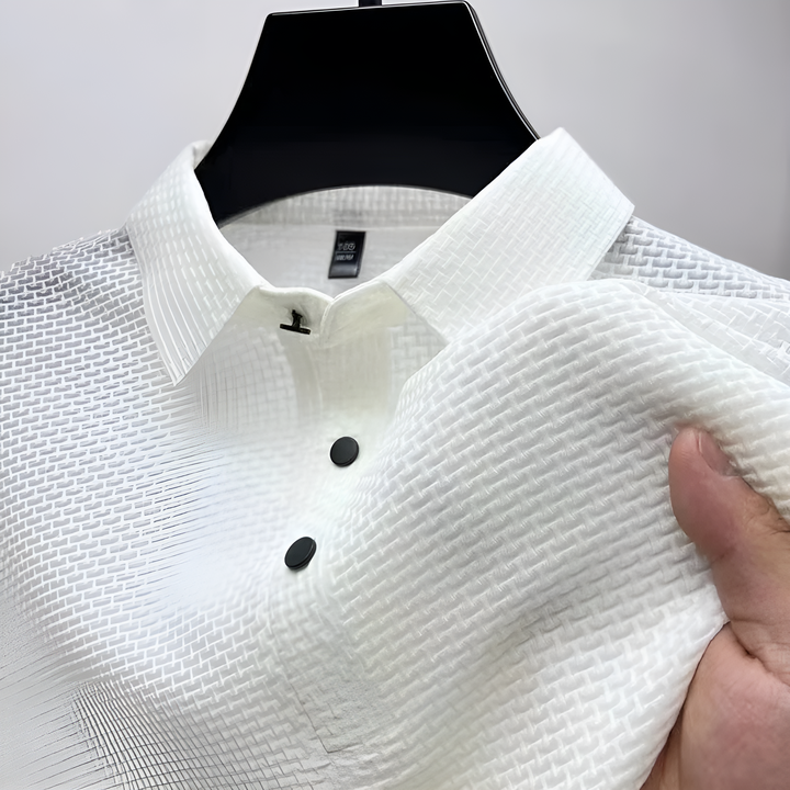 Polo Texturé Décontracté Pour Hommes | Manches Courtes