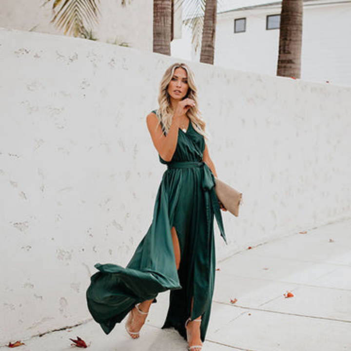 Femmes Robe Sans Manches Fendue | Maxi