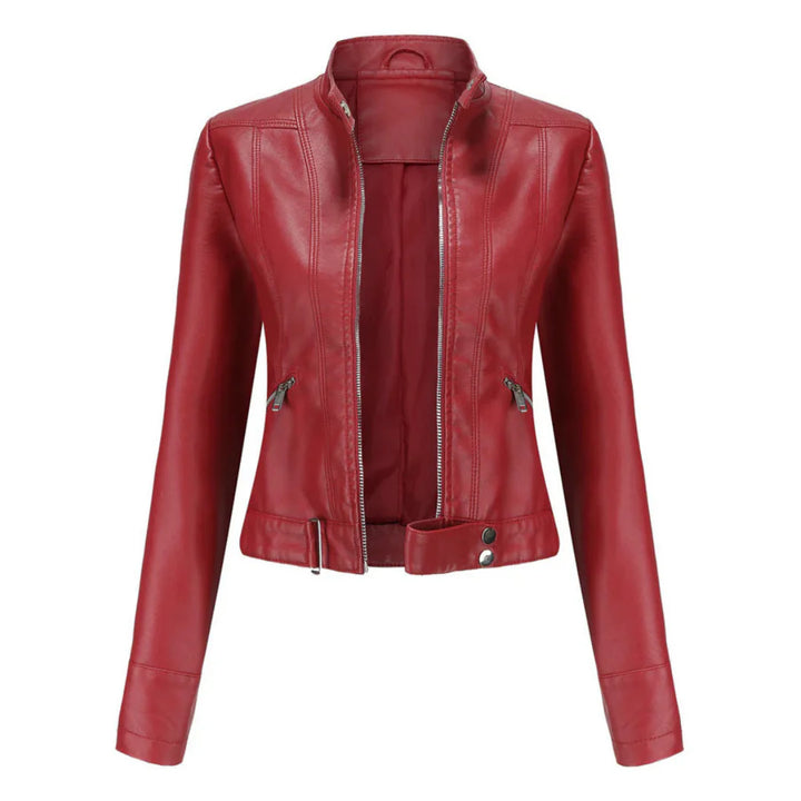 Veste De Motard Courte À Manches Longues Pour Femmes | Fermeture Éclair