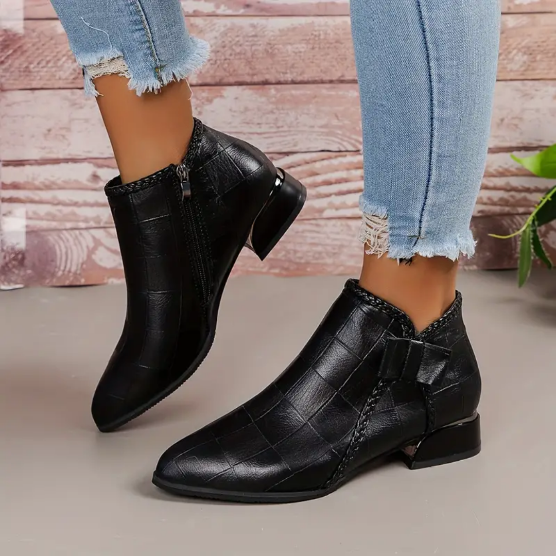 Bottines élégantes à Fermeture éclair Pour Femmes | à Talons Bas