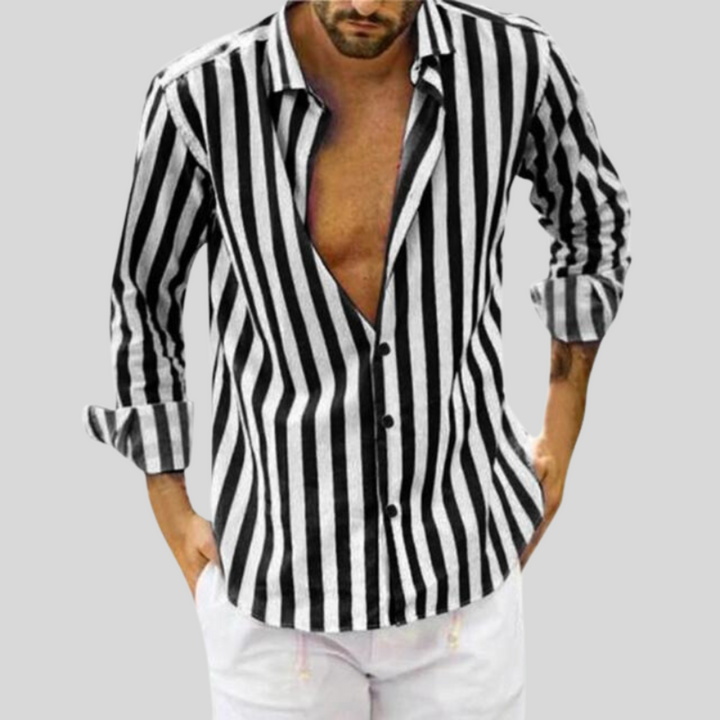 Chemise Décontractée À Manches Longues Pour Hommes | Button En Bas