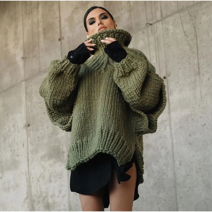 Sie waren | Übergroßer Strickpullover für Frauen | Heiß